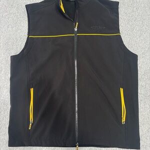 Men's Black Softshell Vest with Yellow Trim